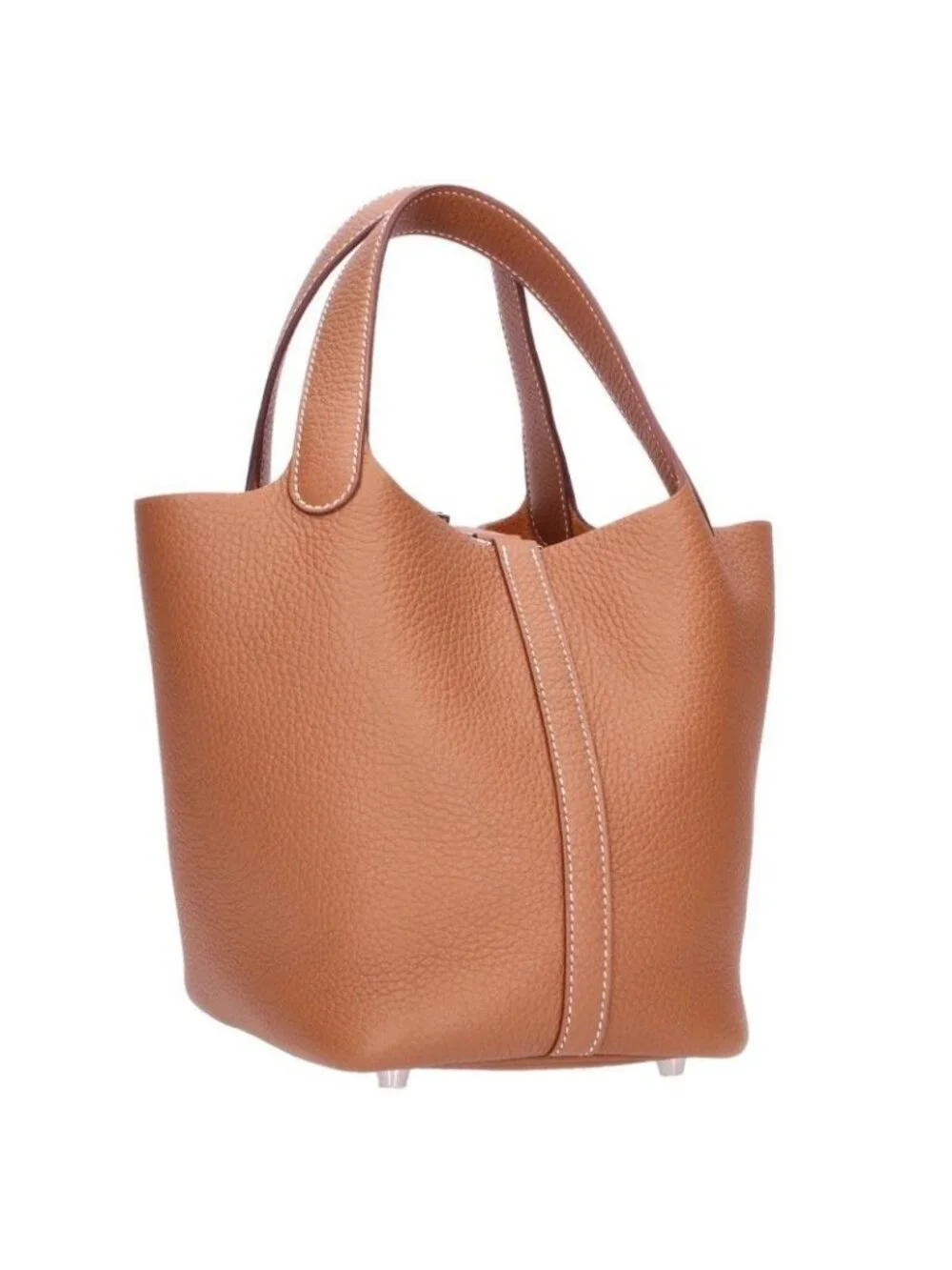 Hermes Picotin Lock PM Silver Taurillon Clemence Gold Handbag PM